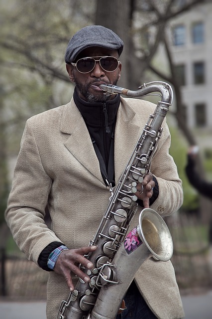 man playing saxophone 